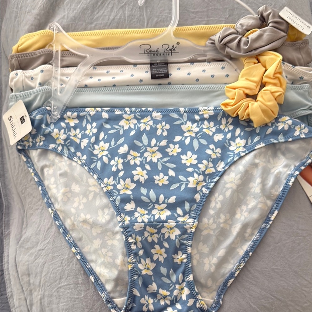 Rock Roll Turquoise Floral Bikini Bottoms - Blue & Yellow